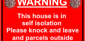 Self Isolation Virus Warning Caution Danger Sign Self Adhesive Sticker