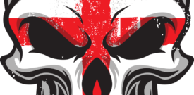 Skull Motorbike Helmet Flag England Self Adhesive Vinyl Sticker