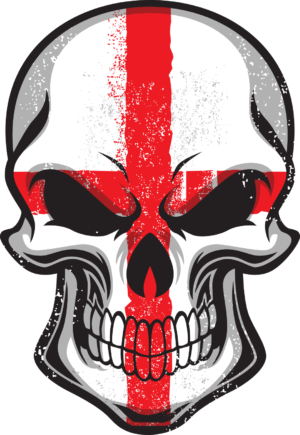 Skull Motorbike Helmet Flag England Self Adhesive Vinyl Sticker
