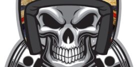 Skull Motorbike Helmet Flag UK Pistons Self Adhesive Vinyl Sticker