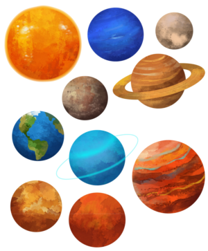 Solar System Planets Space Self Adhesive Wall Sticker