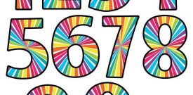 Starburst Numbers Colourful Rainbow Wall Stickers