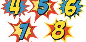 Superhero Hero Numbers Colourful Wall Stickers