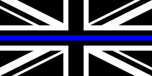 Thin Blue Line UK British English Police Flag Self Adhesive Vinyl Sticker
