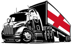 Trucker Lorry International Flag England Self Adhesive Vinyl Sticker