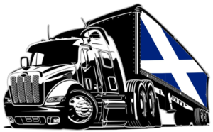 Trucker Lorry International Flag Scotland Self Adhesive Vinyl Sticker