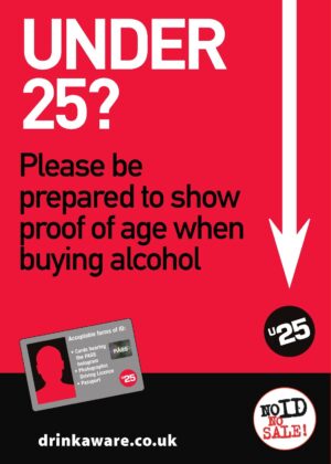 Under 25 Proof of Age Alcohol ID Self Adhesive Vinyl Sticker
