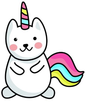 Unicorn Cat Caticorn Self Adhesive Vinyl Sticker