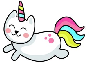 Unicorn Cat Caticorn Self Adhesive Vinyl Sticker