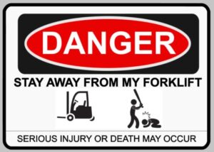 Warning Do Not Touch Stay Away From My Forklift Funny Self Adhesive Sticker