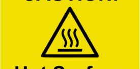 Warning Hot Surface Self Adhesive Vinyl Sticker