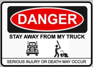 Warning Stay Away From My Truck Funny Self Adhesive Sticker