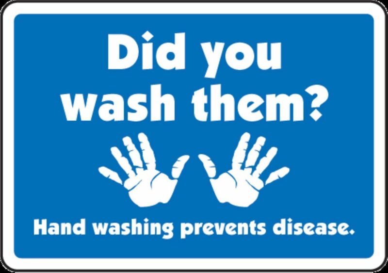 Wash Your Hands Warning Sign Sticker Self Adhesive Vinyl