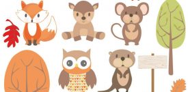 Woodland Forest Animals Nursery Wall Stickers Watercolour