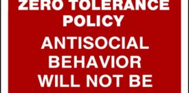 Zero Tolerance Policy ANTISOCIAL Warning Sticker Self Adhesive Vinyl