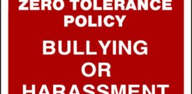 Zero Tolerance Policy BULLYING Warning Sticker Self Adhesive Vinyl