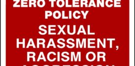 Zero Tolerance Policy SEXUAL Warning Sticker Self Adhesive Vinyl